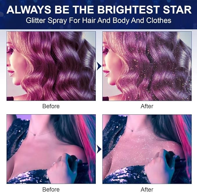 Hair and Body Glitter Color Spray (Pack Of 2)